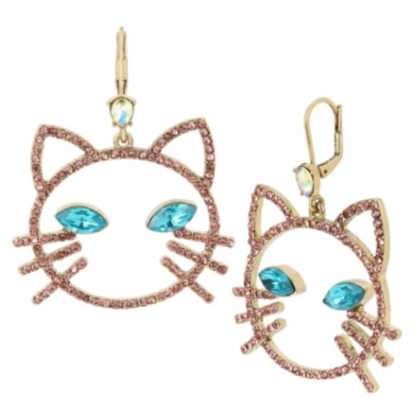 Betsey Johnson Jewelry - Betsey Johnson KITTY DROP EARRINGS